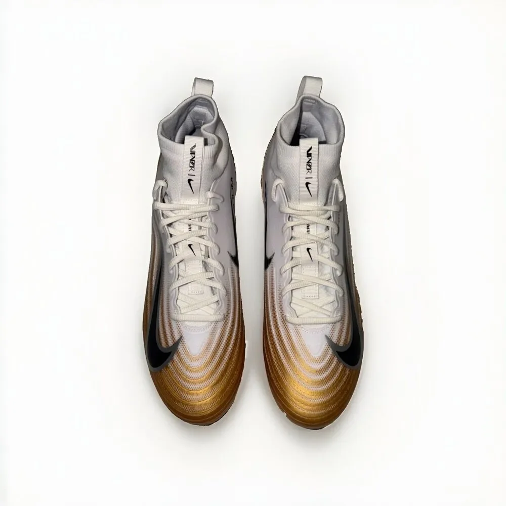 New Nike Zoom Air Vapor Pro 1 Football Cleats White/Black/Gold Mens US 10.5